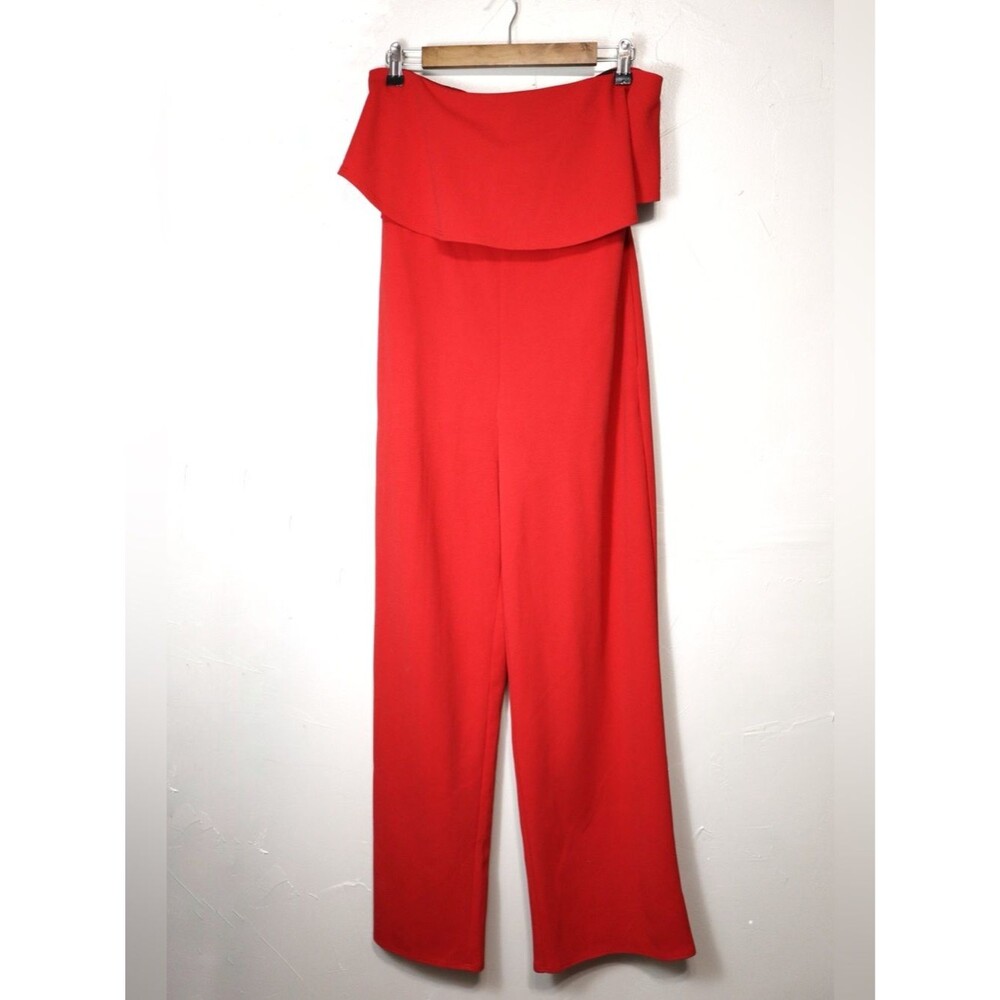 Crystal Sky Red Strapless Jumpsuit Size Medium